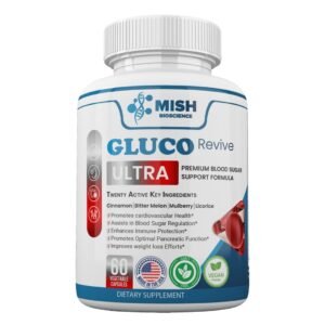 MishBio Gluco Revive Ultra - Blood Sugar Support with Natural 20 Herbs and Vitamins