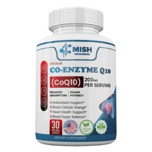 High Absorbing Vegeterian CoQ10 (Co-Enzyme Q10) 200mg Capsule -Powerful Antioxidant for Heart and Vascular Health